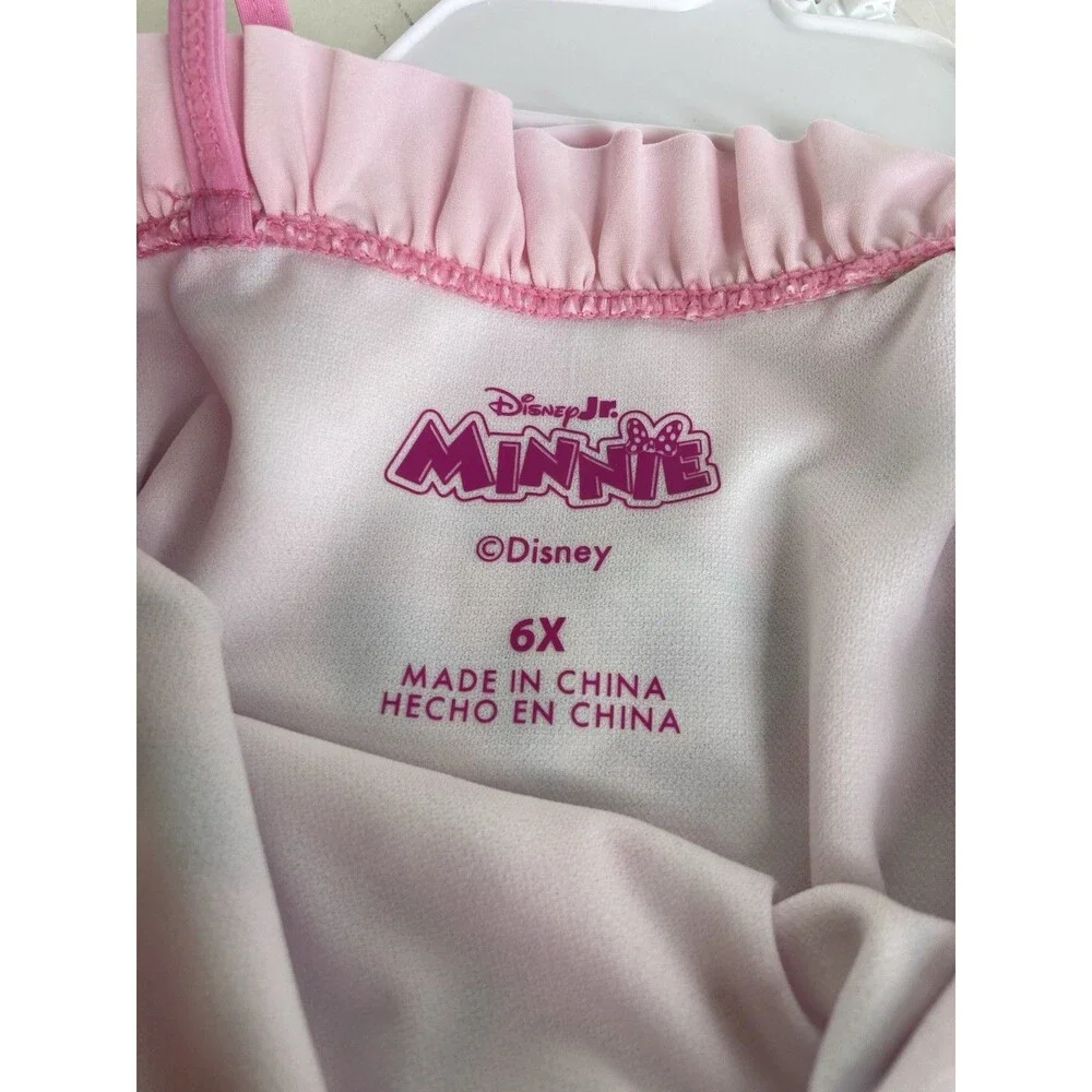 Disney Minnie Mouse Cherry Gingham One Piece Swimsuit Swimwear Girls Size 6X